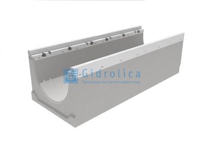 Лоток водоотводный бетонный коробчатый (СО-300мм), с оцинкованной насадкой КU 100.39,9 (30).52(45) - BGZ-V, № 25-0