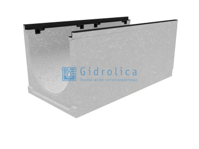 Лоток водоотводный бетонный коробчатый (СО-400мм), с чугунной насадкой, с уклоном 0,5% КUу 100.49,9 (40).35(28) - BGZ-S,№ -10