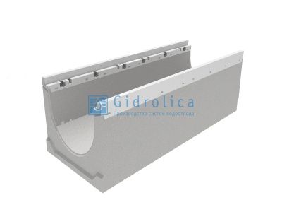 Лоток водоотводный бетонный коробчатый(СО-150мм), с оцинкованной насадкой КU 100.24,8 (15).34(27,5)-BGZ-V, № 20-0