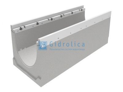 Лоток водоотводный бетонный коробчатый (СО-200мм), с оцинкованной насадкой, с уклоном 0,5% КUу 100.29,8 (20).22(15) - BGZ-V, № -16