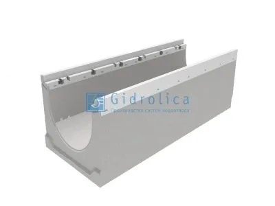 Лоток водоотводный бетонный коробчатый(СО-150мм), с оцинкованной насадкой КU 100.24,8 (15).34(27,5)-BGZ-V, № 20-0